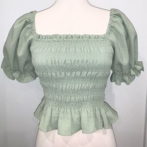 Sage Boho Top